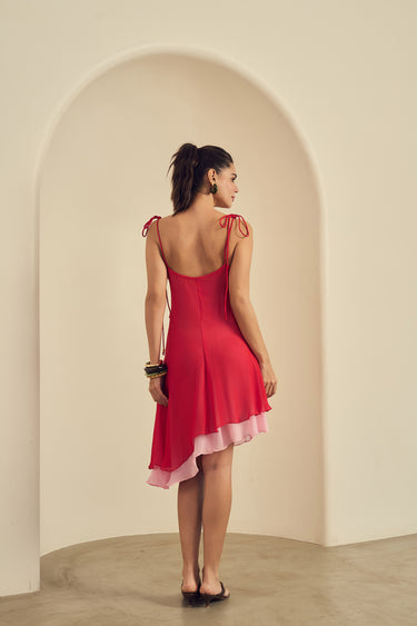 Cherry Asymmetrical Dress