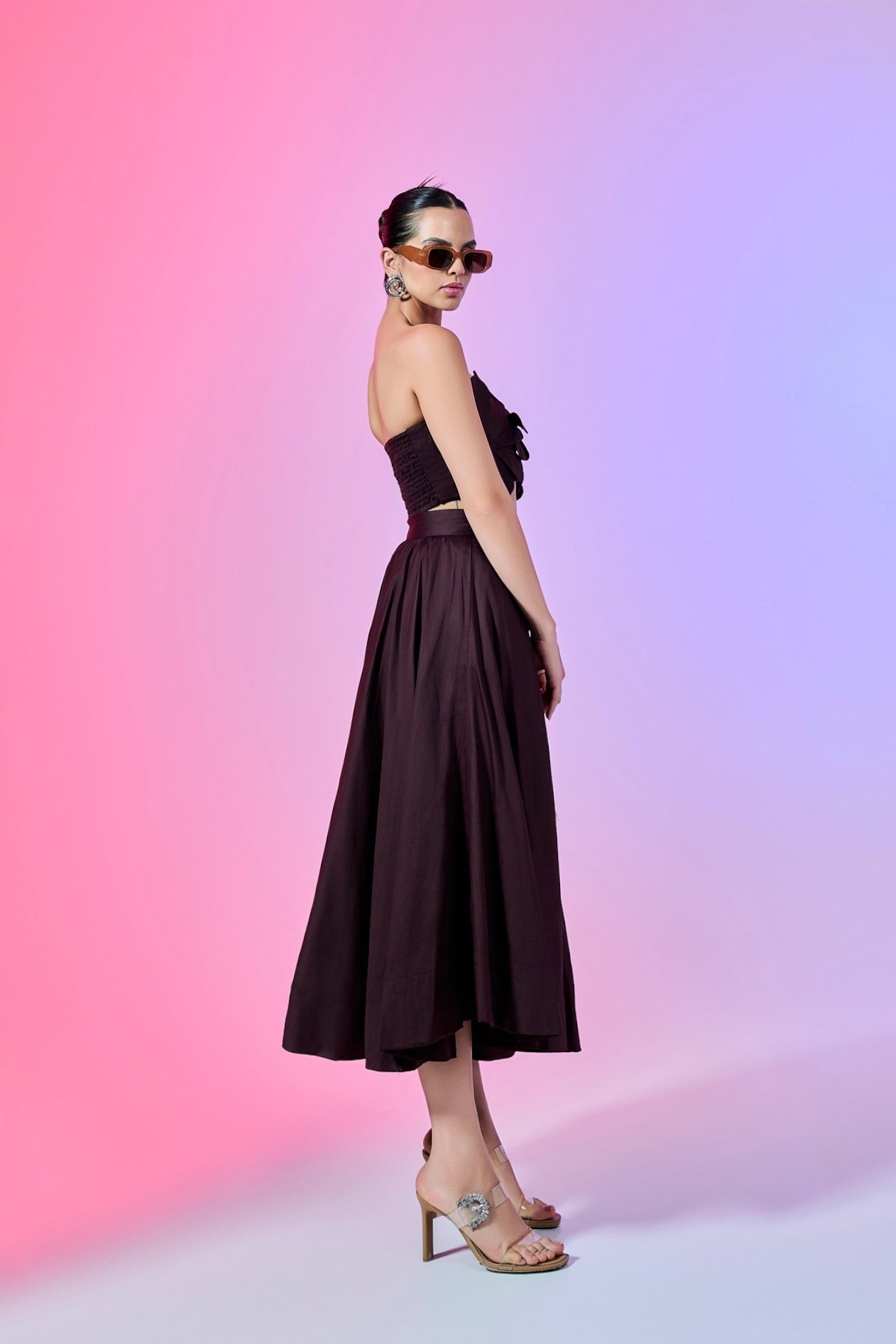 Label Frow Brown Bloom Midi Skirt – Label Frow