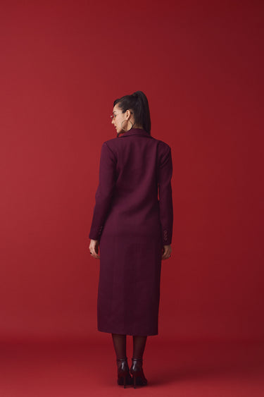 Burgundy Dusk Long Coat
