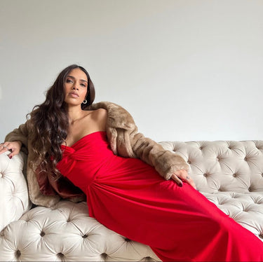 Rouge Draped Midaxi Dress